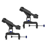 Maxbell 2X Fishing Rod rack Holders clamp on Adjustable Removable 360deg Kayak Boat