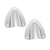 Maxbell 2x2 Sets Grade Stainless Steel Midget Clam Shell Wire Cable Vent Cover Silver