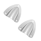Maxbell 4x2 Sets Grade Stainless Steel Midget Clam Shell Wire Cable Vent Cover Silver
