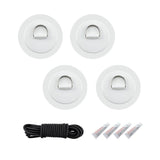Maxbell Maxbell 4x 316 Stainless Steel D-Ring Patch for PVC Inflatable Boat White
