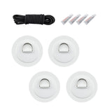 Maxbell Maxbell 4x 316 Stainless Steel D-Ring Patch for PVC Inflatable Boat White