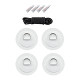 Maxbell Maxbell 4x 316 Stainless Steel D-Ring Patch for PVC Inflatable Boat White