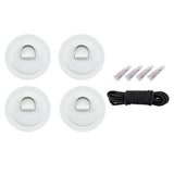 Maxbell Maxbell 4x 316 Stainless Steel D-Ring Patch for PVC Inflatable Boat White