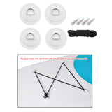 Maxbell Maxbell 4x 316 Stainless Steel D-Ring Patch for PVC Inflatable Boat White