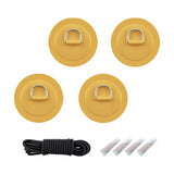 Maxbell Maxbell 4x 316 Stainless Steel D-Ring Patch for PVC Inflatable Boat Yellow