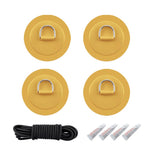 Maxbell Maxbell 4x 316 Stainless Steel D-Ring Patch for PVC Inflatable Boat Yellow
