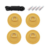 Maxbell Maxbell 4x 316 Stainless Steel D-Ring Patch for PVC Inflatable Boat Yellow