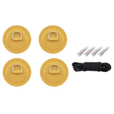 Maxbell Maxbell 4x 316 Stainless Steel D-Ring Patch for PVC Inflatable Boat Yellow
