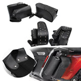 2x PU Leather Motorcycle Saddle Bags For Harley Parts Acc Tool  Black Rivet