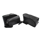 2x PU Leather Motorcycle Saddle Bags For Harley Parts Acc Tool  Black Rivet