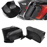 2x PU Leather Motorcycle Saddle Bags For Harley Parts Acc Tool  Black Rivet