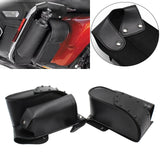 2x PU Leather Motorcycle Saddle Bags For Harley Parts Acc Tool  Black Rivet