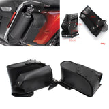 2x PU Leather Motorcycle Saddle Bags For Harley Parts Acc Tool  Black Rivet