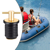 Maxbell 2xBoat Drain Plug 3/4'' or 1-1/4'' Screw T-Shaped Handle for 19mm 32mm Hole Brass 19mm