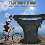 Maxbell 2xMotorcycle Drop Leg Bag for Men Women Lightweight Waterproof PU Material Black