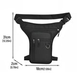 Maxbell 2xMotorcycle Drop Leg Bag for Men Women Lightweight Waterproof PU Material Black