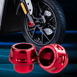 Maxbell 2xUniversal Motorcycle Front Fork Frame Sliders Sturdy Accessory CNC Aluminium Red