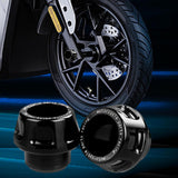 Maxbell 2xUniversal Motorcycle Front Fork Frame Sliders Sturdy Accessory CNC Aluminium Black