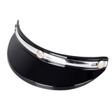 Maxbell Motorcycle Helmet Visor Peak 3 Snaps Trendy for 3/4 Helmets Spare Parts Black Silver