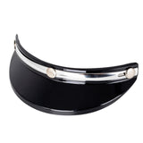 Maxbell Motorcycle Helmet Visor Peak 3 Snaps Trendy for 3/4 Helmets Spare Parts Black Silver