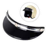 Maxbell Motorcycle Helmet Visor Peak 3 Snaps Trendy for 3/4 Helmets Spare Parts Black Silver