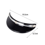 Maxbell Motorcycle Helmet Visor Peak 3 Snaps Trendy for 3/4 Helmets Spare Parts Black Silver