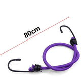 Maxbell 4Pcs Mini Bungee Cord Elastic Rope with Hooks for Camping Tents Hunting Purple 80cm