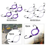 Maxbell 4Pcs Mini Bungee Cord Elastic Rope with Hooks for Camping Tents Hunting Purple 80cm