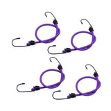 Maxbell 4Pcs Mini Bungee Cord Elastic Rope with Hooks for Camping Tents Hunting Purple 80cm
