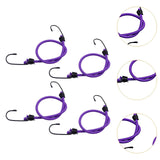 Maxbell 4Pcs Mini Bungee Cord Elastic Rope with Hooks for Camping Tents Hunting Purple 80cm