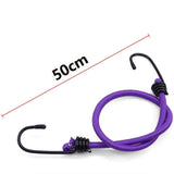 Maxbell 4Pcs Mini Bungee Cord Elastic Rope with Hooks for Camping Tents Hunting Purple 50cm