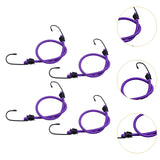 Maxbell 4Pcs Mini Bungee Cord Elastic Rope with Hooks for Camping Tents Hunting Purple 50cm