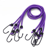 Maxbell 4Pcs Mini Bungee Cord Elastic Rope with Hooks for Camping Tents Hunting Purple 50cm