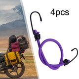 Maxbell 4Pcs Mini Bungee Cord Elastic Rope with Hooks for Camping Tents Hunting Purple 30cm