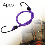 Maxbell 4Pcs Mini Bungee Cord Elastic Rope with Hooks for Camping Tents Hunting Purple 30cm