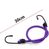 Maxbell 4Pcs Mini Bungee Cord Elastic Rope with Hooks for Camping Tents Hunting Purple 30cm