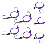 Maxbell 4Pcs Mini Bungee Cord Elastic Rope with Hooks for Camping Tents Hunting Purple 30cm