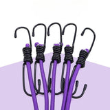 Maxbell 4Pcs Mini Bungee Cord Elastic Rope with Hooks for Camping Tents Hunting Purple 30cm