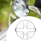 Maxbell Motorcycle Headlight Grill Decor Lighting Parts Silver Front Headlight Guard Geometry