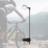 Maxbell Bike Helmet Mirror Aluminum Alloy Rod Easy to Install Turnable Convex Mirror Black