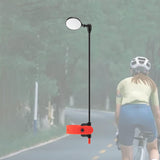 Maxbell Bike Helmet Mirror Aluminum Alloy Rod Easy to Install Turnable Convex Mirror Black Red