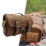 Maxbell Generic Motorcycle Tail Rack Bag Retro Easy to Install Motorbike Storage Bag Brown