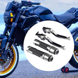 Maxbell Motorcycle Clutch Brake Levers Set Stable Performance Easily Install Folding Silver