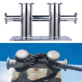 Maxbell Double Cross Bollard Silver Mooring Bitt Cleat for Fishing Boats Yachts
