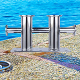 Maxbell Double Cross Bollard Silver Mooring Bitt Cleat for Fishing Boats Yachts