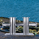 Maxbell Double Cross Bollard Silver Mooring Bitt Cleat for Fishing Boats Yachts