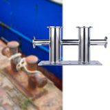 Maxbell Double Cross Bollard Silver Mooring Bitt Cleat for Fishing Boats Yachts