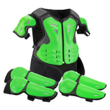 Maxbell Generic Dirt Bike Gear Kids Motorcycle Armor Suit for Riding Skateboard Green