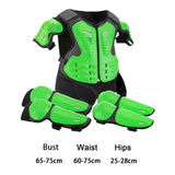 Maxbell Generic Dirt Bike Gear Kids Motorcycle Armor Suit for Riding Skateboard Green