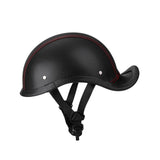 Maxbell Retro Styled Motorcycle Half Helmet Baseball Cap Multipurpose Scooter Helmet Red Line Black